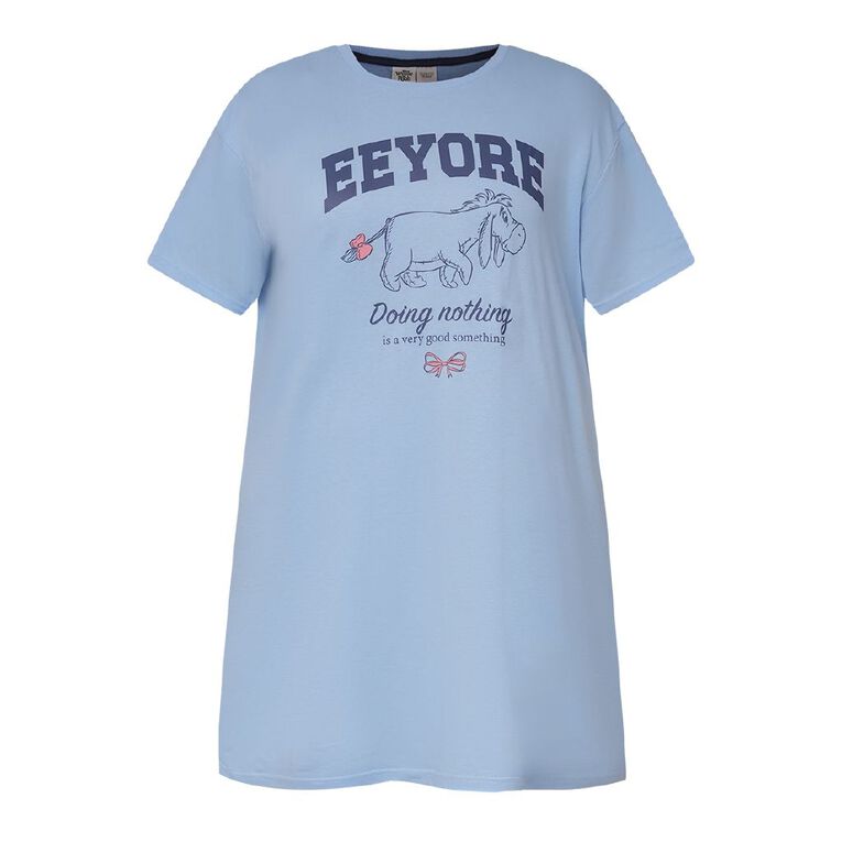Eeyore Women's Plus Size Boxy T-Shirt Nightie, Blue Light, hi-res
