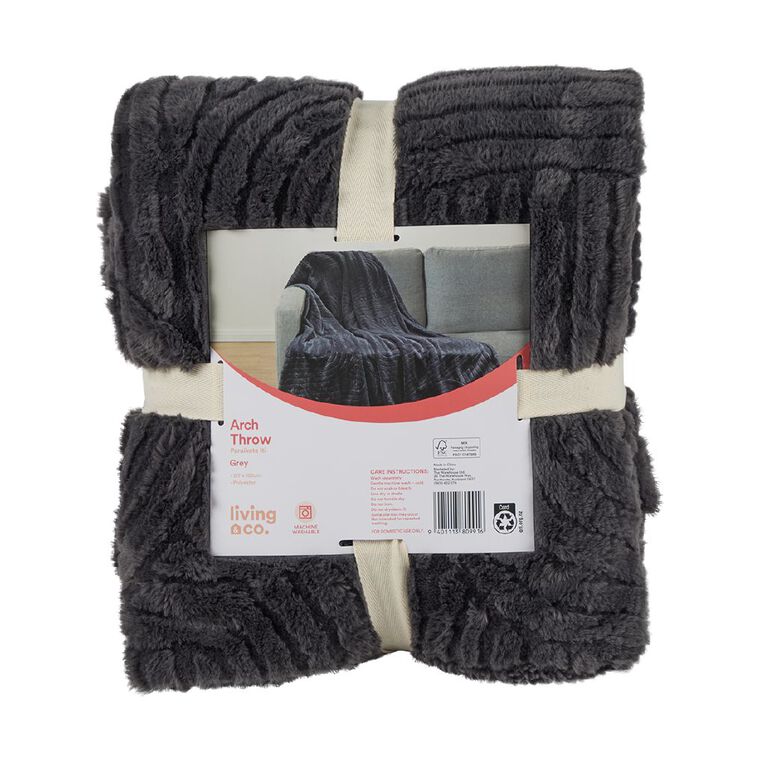 Living & Co Throw Arch Grey 127cm x 152cm, , hi-res
