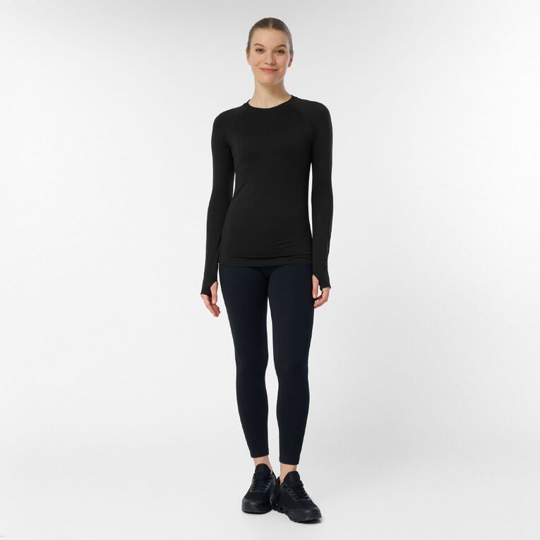 Active Intent Women's Long Sleeve Seamless Top, Black, hi-res
