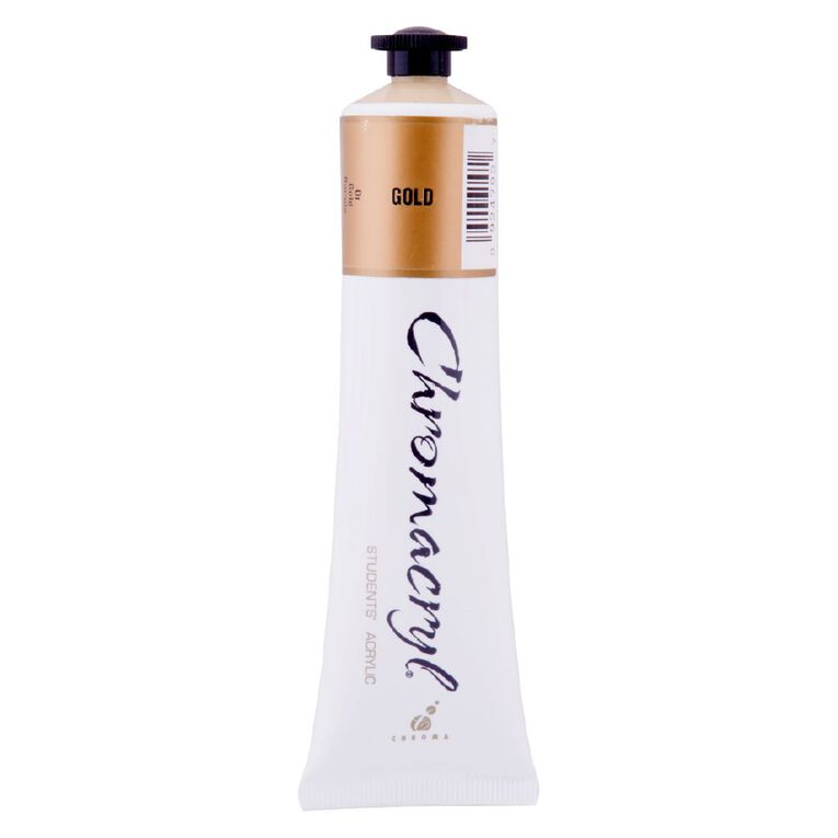 Chromacryl Acrylic Paint Gold 75ml, , hi-res