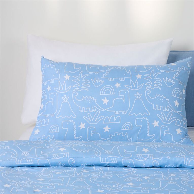 Living & Co Kids Duvet Cover Set Dinosaur Multi-Coloured Single, , hi-res