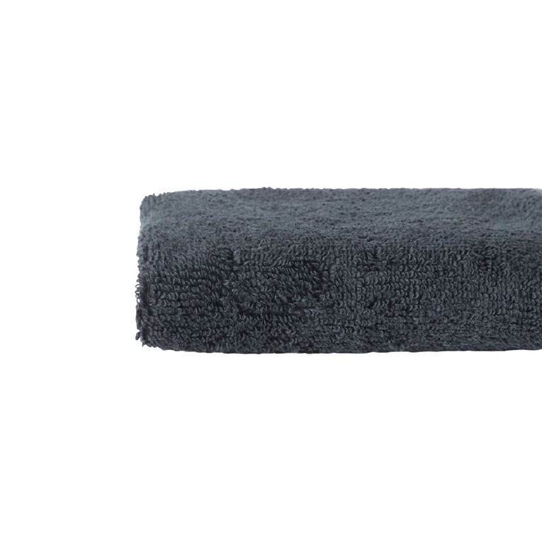 Living & Co Plush Plain Face Towel Black, , hi-res