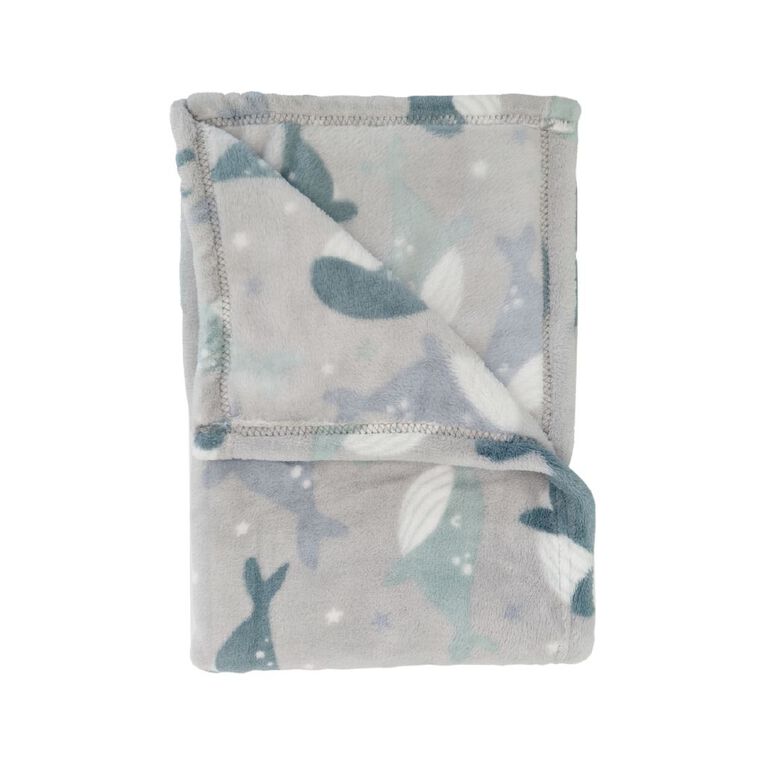 Babywise Coral Fleece Blanket 100cm x 75cm Whale, , hi-res