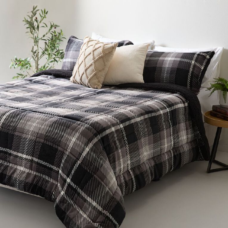 Living & Co 3 Piece Comforter Set Sullivan Grey King, , hi-res