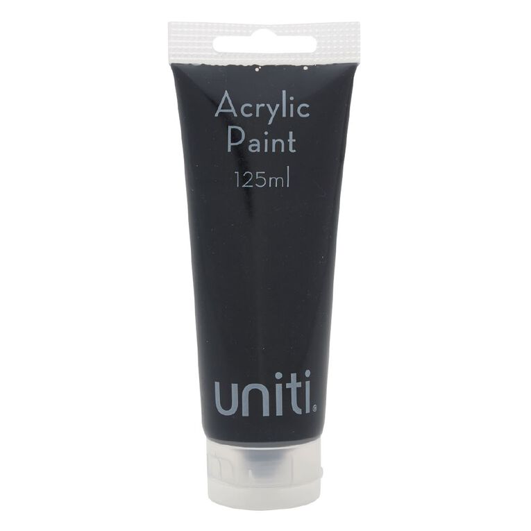 Uniti Acrylic Paint Tube Black 125ml, , hi-res