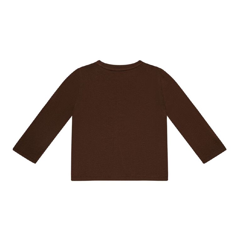 Young Original Toddler Long Sleeve Printed Tee, Brown Dark, hi-res