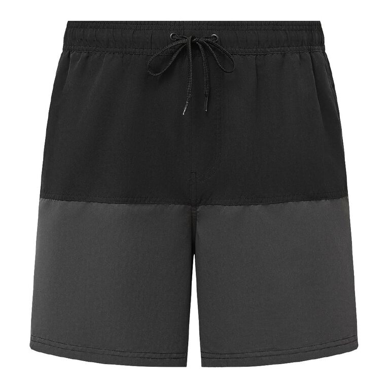 H&H Men's Surf Boardshorts, Black/Grey, hi-res