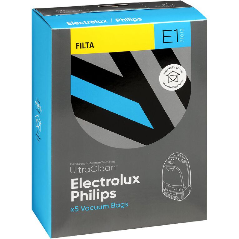 Ultra Clean Vacuum Bags for Electrolux/Philips 5 Pack The Warehouse