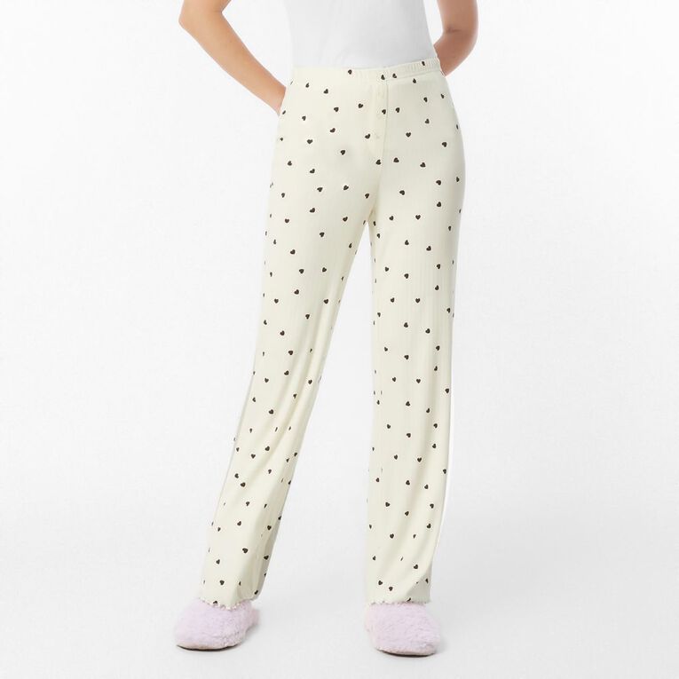 H&H Women's Pointelle Pyjama Pants, Red Mid, hi-res