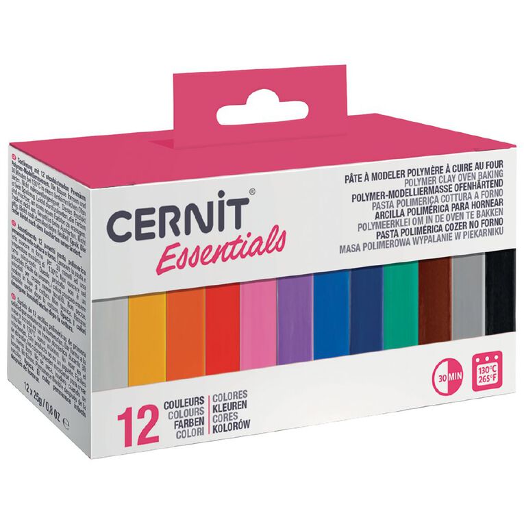 Cernit Polymer Clay Mini Blocks 25g Essentials Pack of 12, , hi-res