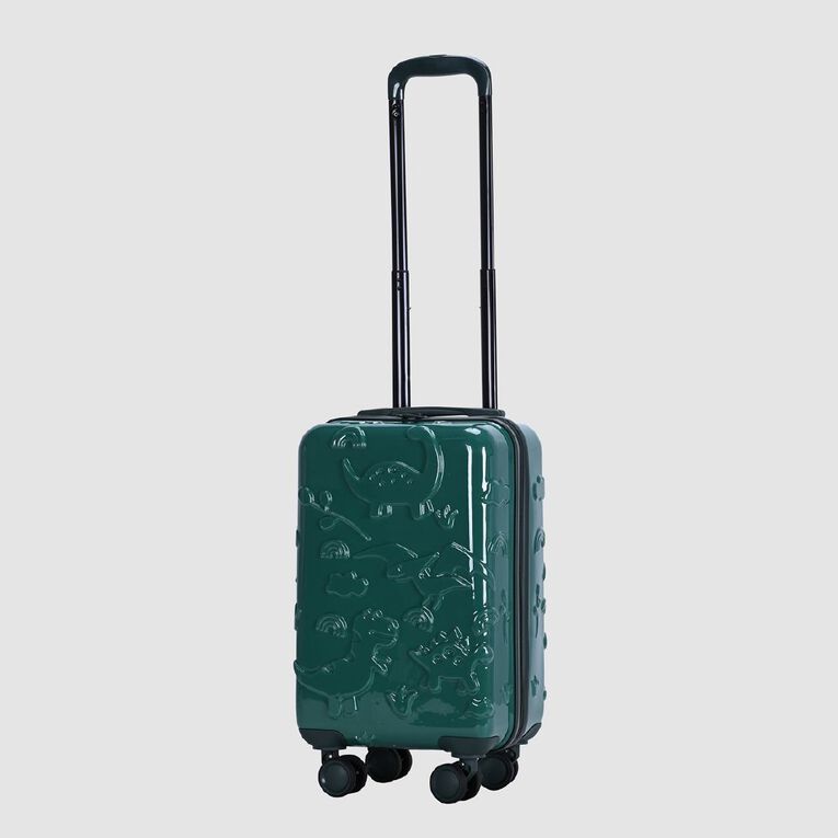 Wander Kids Kids 52cm Embaossed Suitcase Dinosaur Green, , hi-res