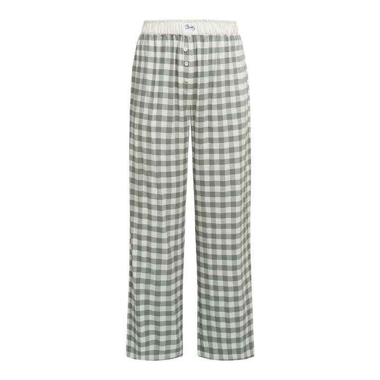 H&H Women's Boyfriend Flanelette Sleep Pants, Green Mid, hi-res
