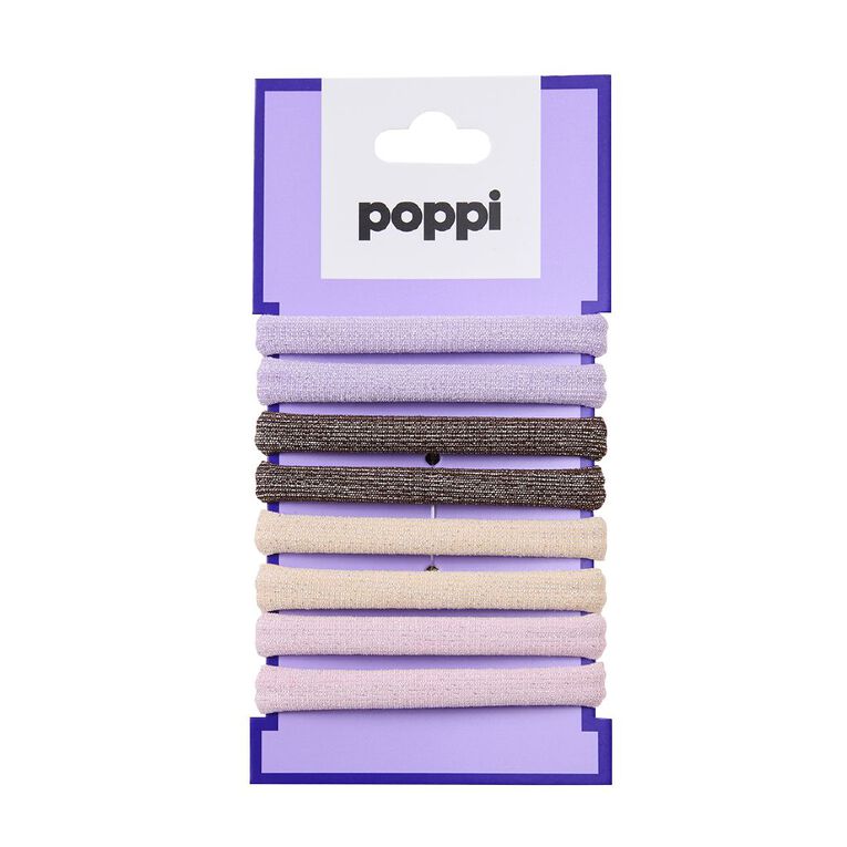 Poppi Hair Elastics in Tub Brown And Pink 8 Pack, , hi-res