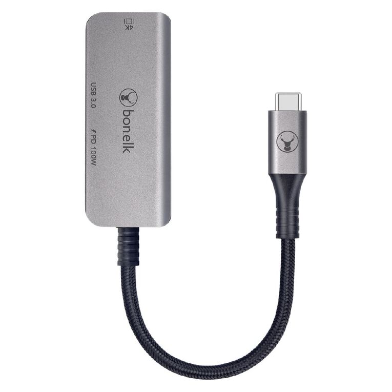 Bonelk Long Life 3in1 Multiport Hub Space Grey Black, , hi-res