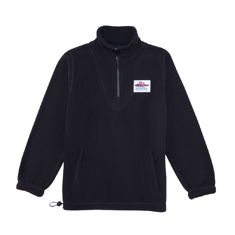 Schooltex Edendale Primary Polar Fleece Top with Badge, Black, hi-res