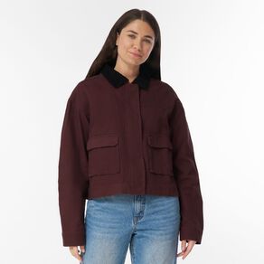 H&H Women's Contrast Collar Barn Jacket