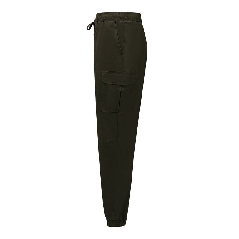 H&H Men's Elastic Waist Cargo Joggers, Green Dark, hi-res