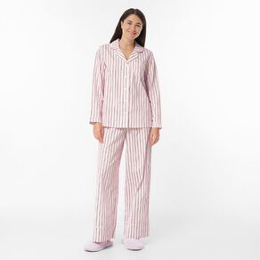 H&H Women's Woven Button Up Pyjama Set