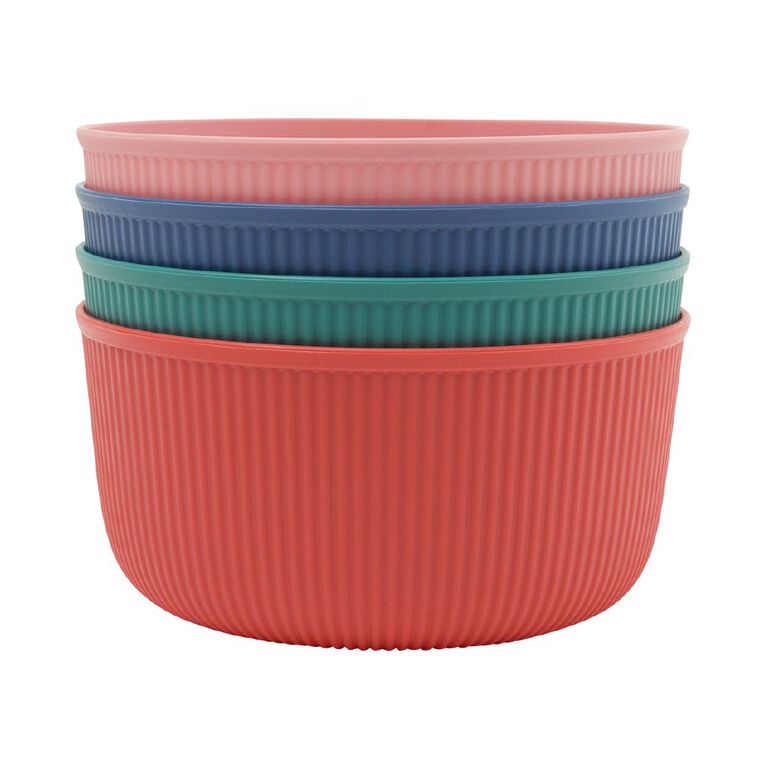 Living & Co Tropical Picnic Bowls Multi-Coloured 4 Pack, , hi-res