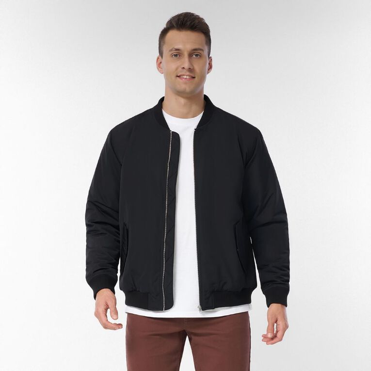 H&H Men's Bomber Jacket, Black, hi-res