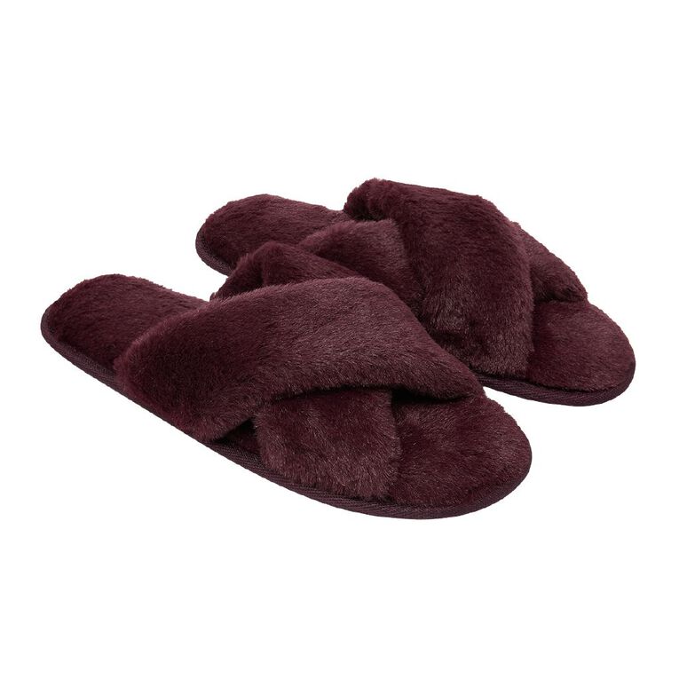 H&H Women's Crossover Slippers, Purple Dark, hi-res
