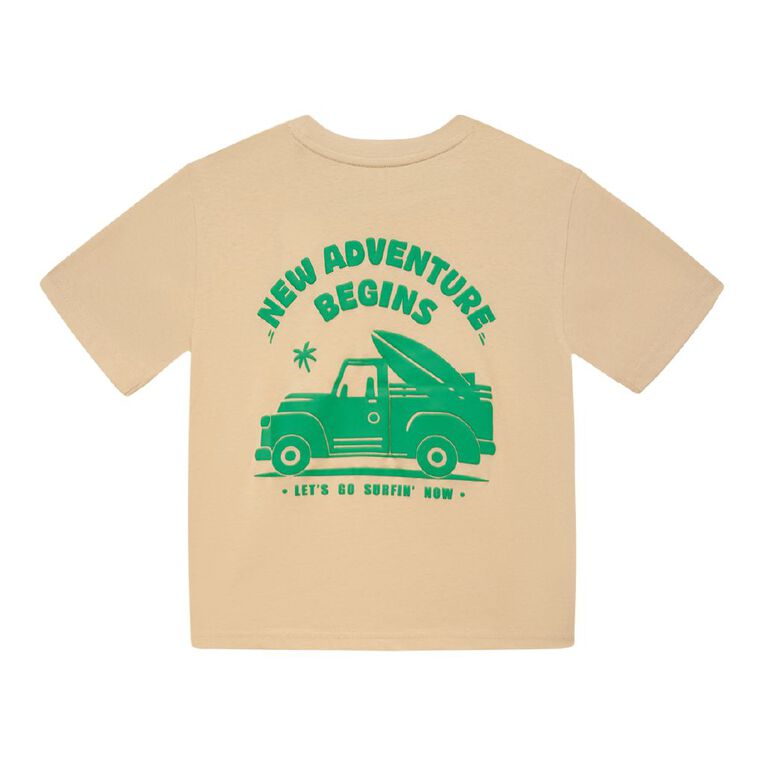 Young Original Short Sleeve Boxy Puff Print Tee, Brown Light, hi-res