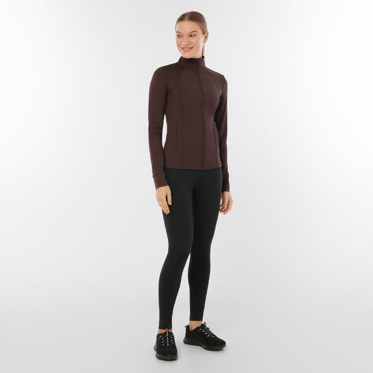 Active Intent Women's Super Soft Zip Jacket, Brown Dark, hi-res