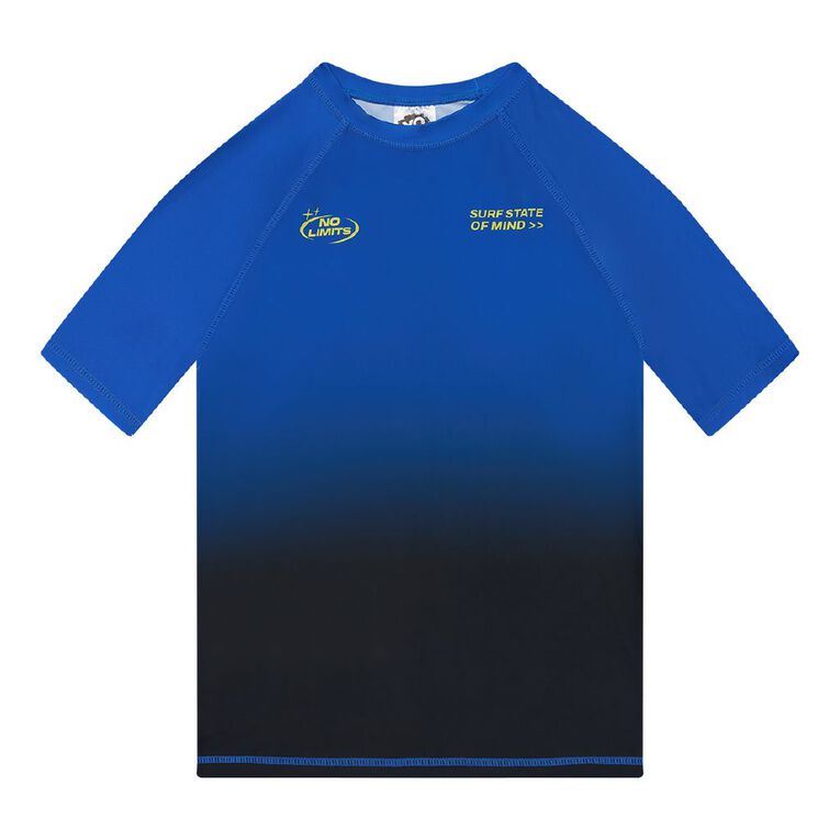Young Original Short Sleeve Rash Vest, Blue Mid, hi-res