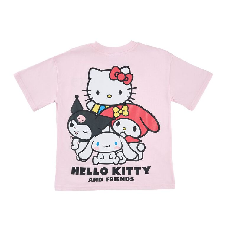 Hello Kitty Short Sleeve Oversized Tee, Pink, hi-res
