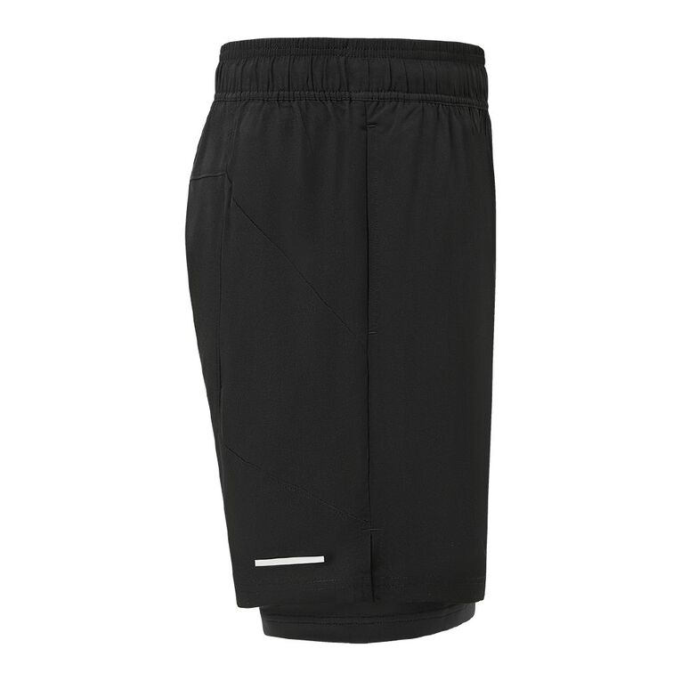 Active Intent Men's 2-in-1 Running Shorts, Black, hi-res
