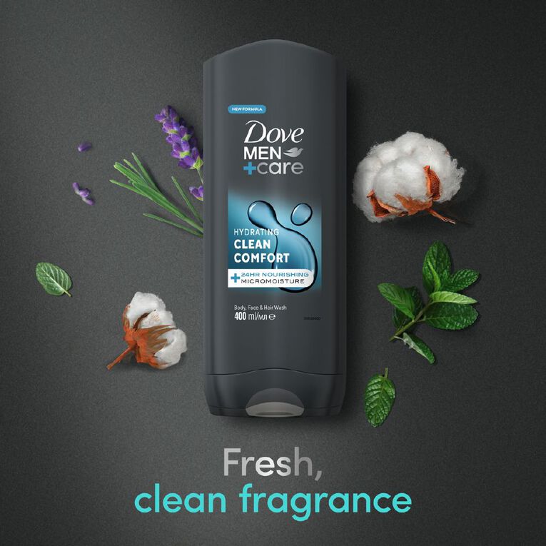 Dove Mens Body Wash Clean Comfort 400ml, , hi-res