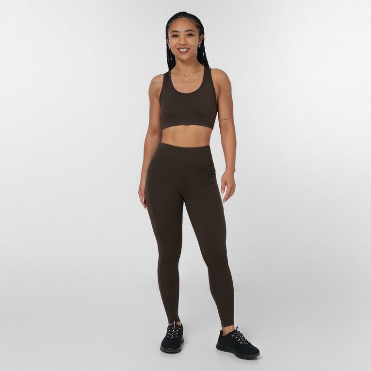 Active Intent Women's Side Pocket 7/8 Leggings, Brown Dark, hi-res