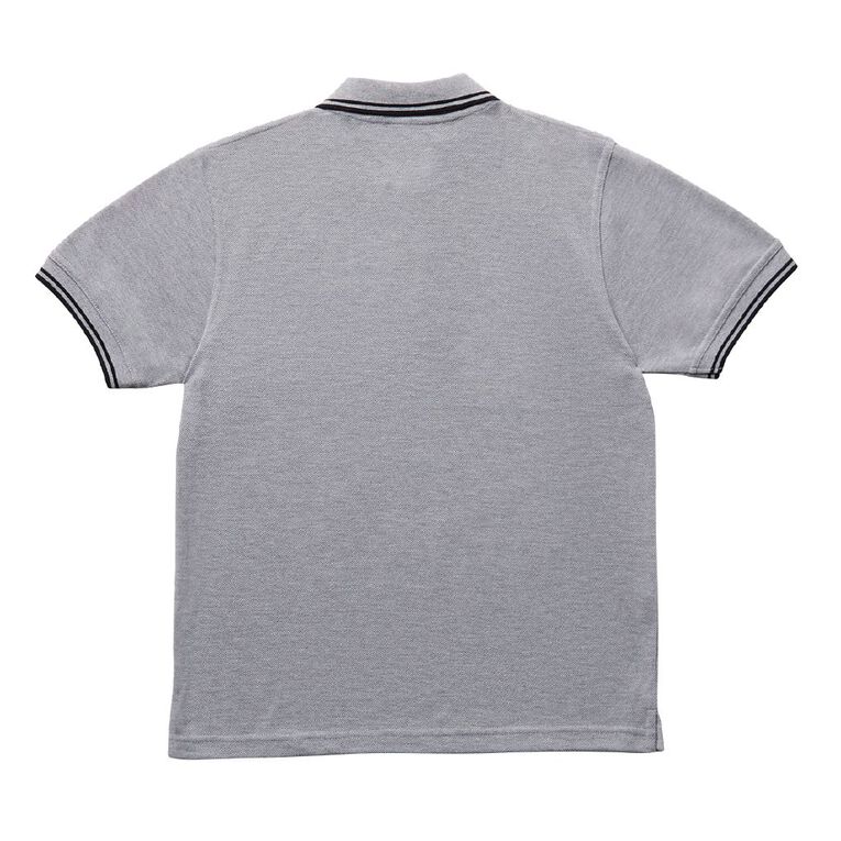 Schooltex Mosston Short Sleeve Contrast Polo, Grey Mid, hi-res