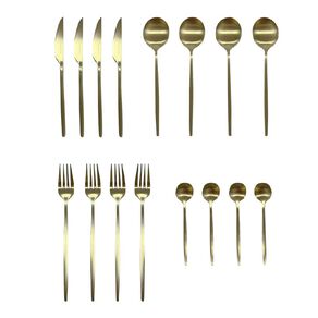 Living & Co Cutlery Set Slim Champagne Gold 16 Piece