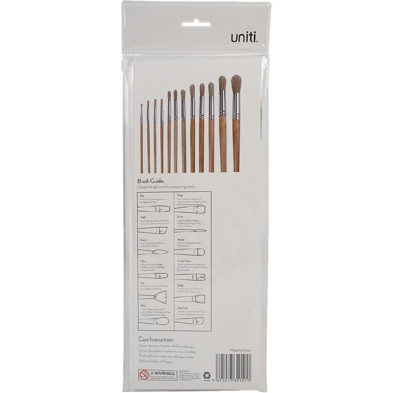 Uniti Long Handle Round Brush 12 Pack The Warehouse