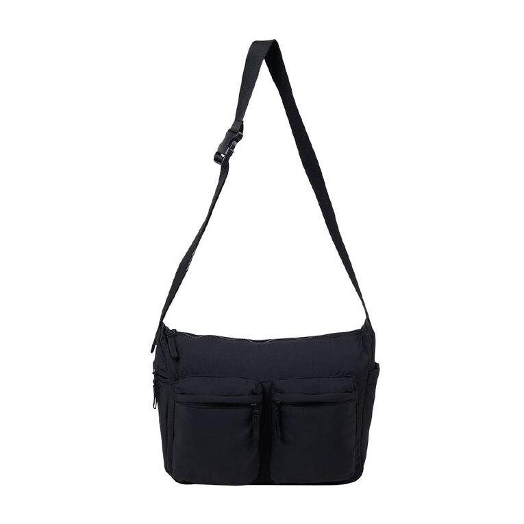 H&H Double Pocket Shoulder Bag Black, , hi-res