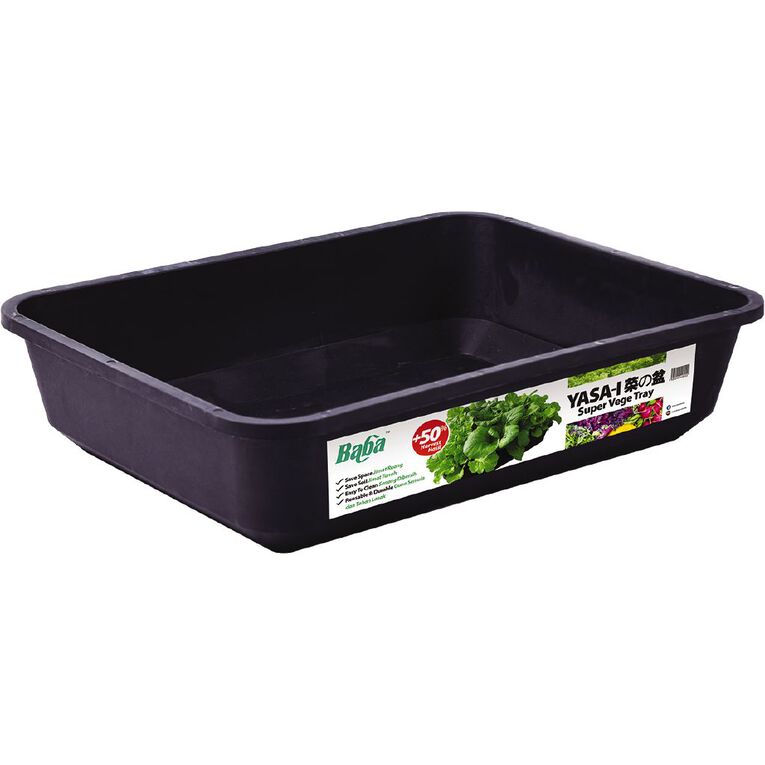 Baba Plastic Super Vegetable Tray Black, , hi-res