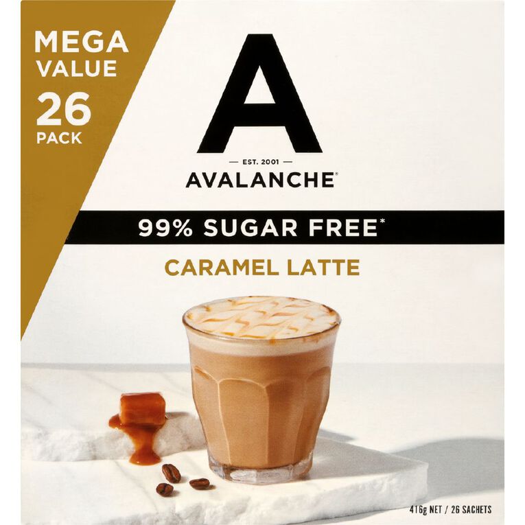 Avalanche 99% Sugar Free Caramel Latte 26 Pack, , hi-res