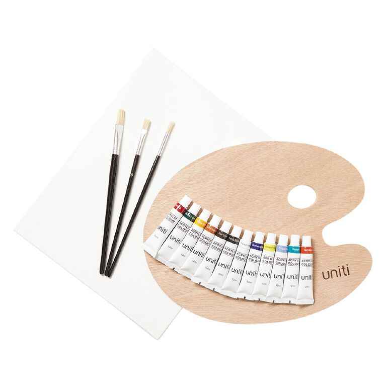 Uniti Mini Acrylic Paint Art Set 19 Pack, , hi-res