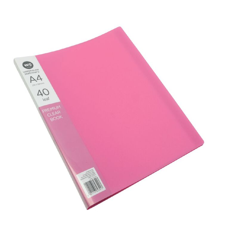 WS Colour Pop Clearbook Premium 40 Page Pink, , hi-res