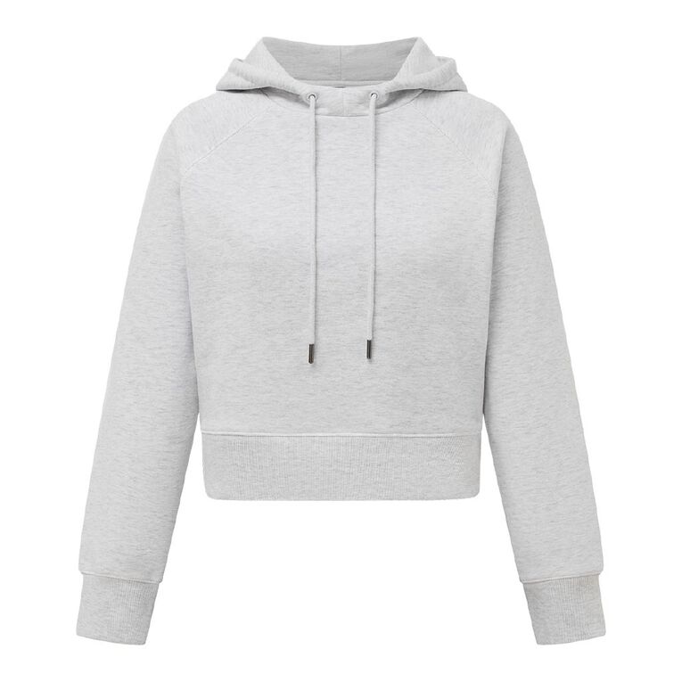 H&H Women's Raglan Crop Hoodie, Grey Light, hi-res