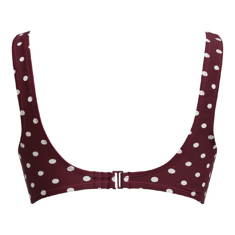 H&H Women's Scoop Bikini Top, Red Dark, hi-res