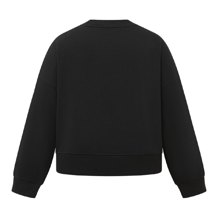 H&H Curve Women's Long Sleeve Crew Neck Sweater, Black, hi-res