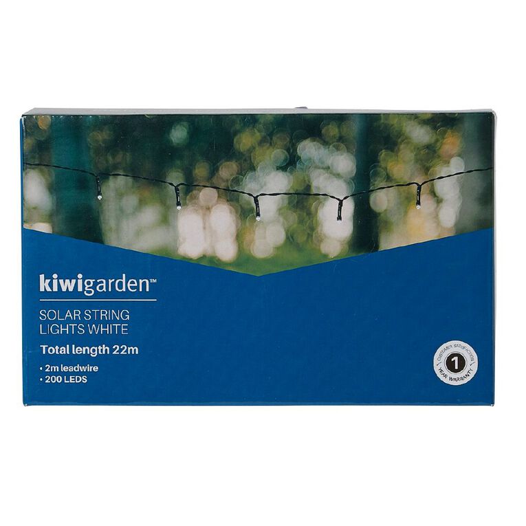 Kiwi Garden 200 LED Solar String Lights White, , hi-res