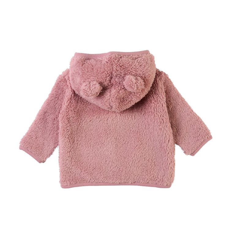 Young Original Babies' Fleece Hooded Sweatshirt, Pink Mid, hi-res