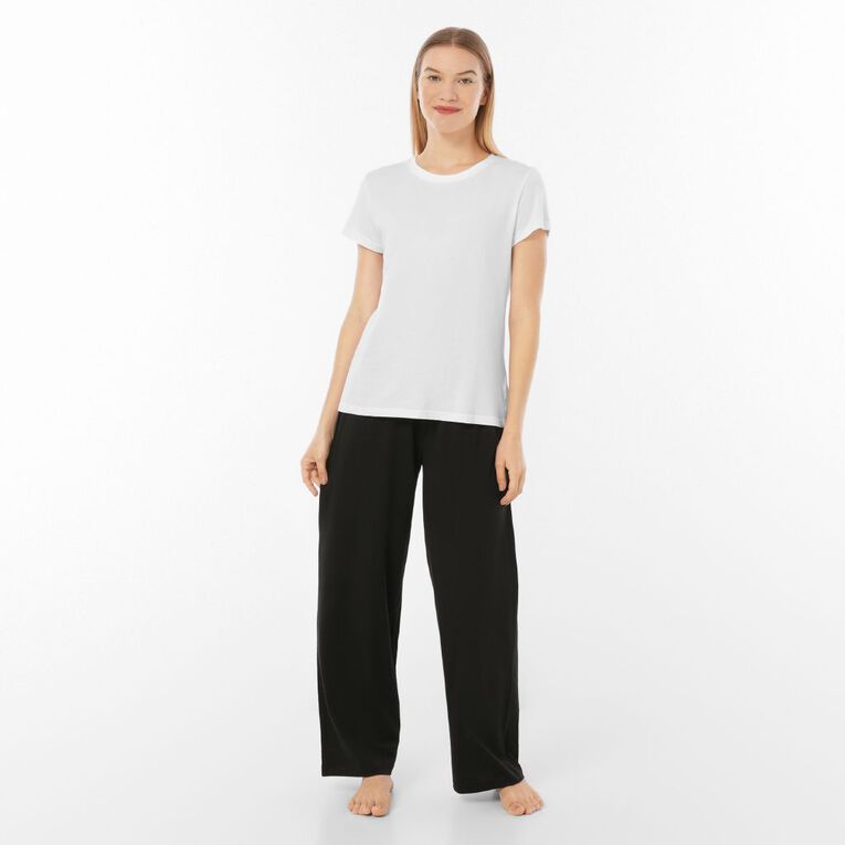 H&H Women's Knitted Pyjama Pants, Black, hi-res