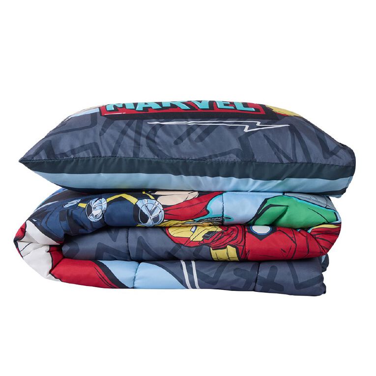 Marvel Comforter Set Multi-Coloured King Single, , hi-res