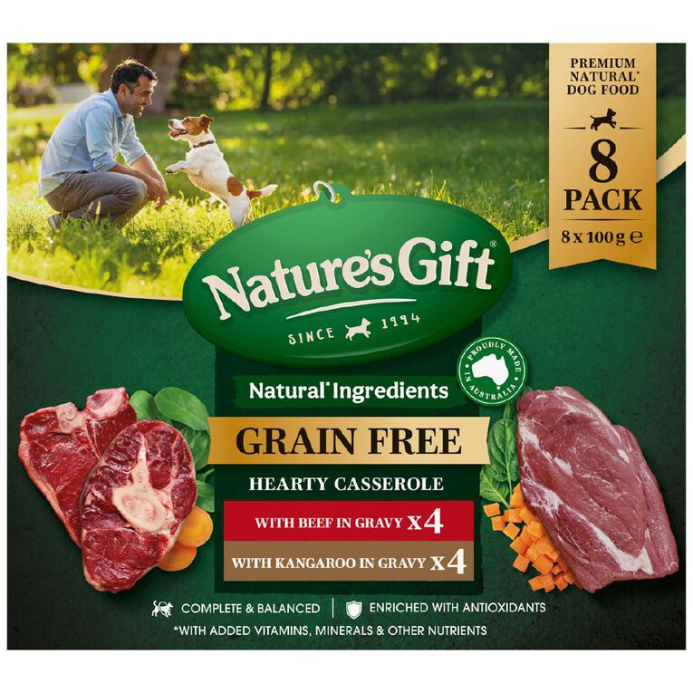 Nature's Gift Gravy Beef and Kangaroo Wet Dog Food 8 Pack, , hi-res