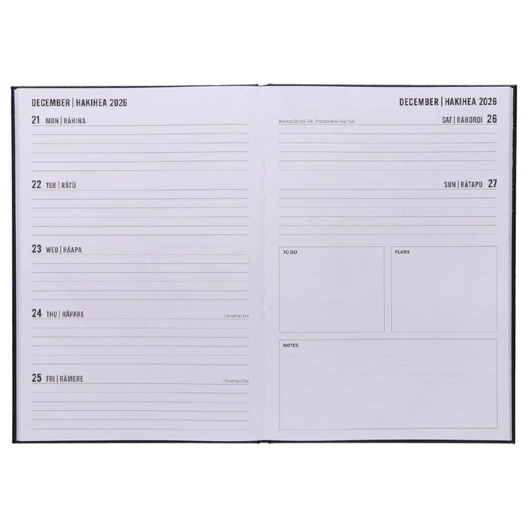 WS Mid Year Diary Black Week To View A4 26-27, , hi-res