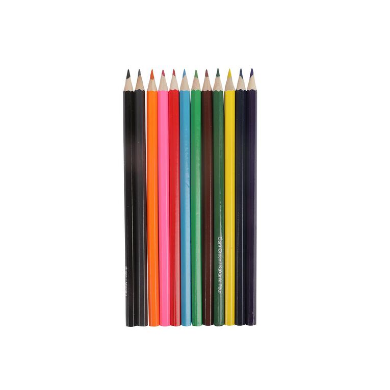 Kookie Te Reo Coloured Pencils Multi-Coloured 12 Pack, , hi-res